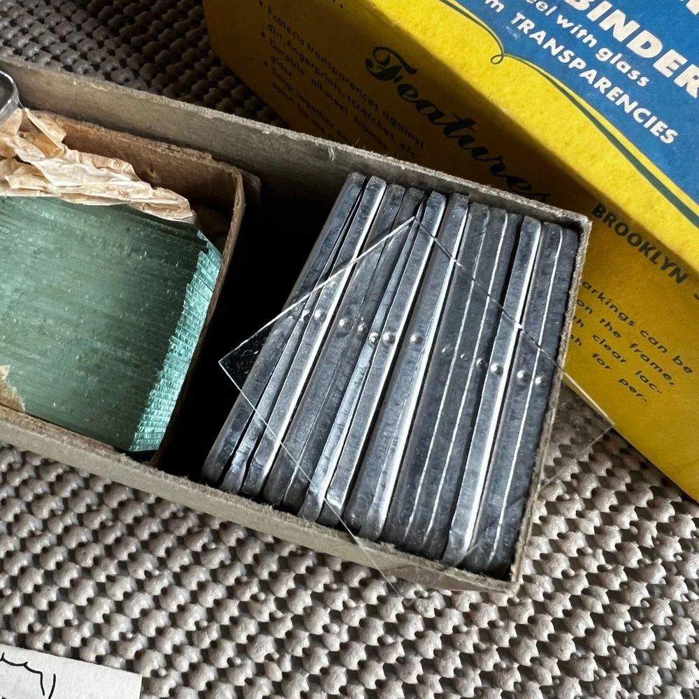 Vintage Brumberger No. 1156 Steel 2x2 Slide Binders with Glass 35mm 20 Sets